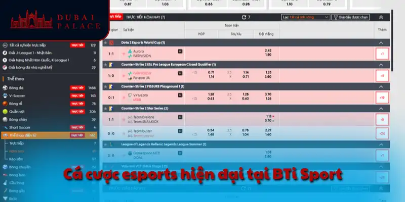 Cá cược esports hiện đại tại BTi Sport