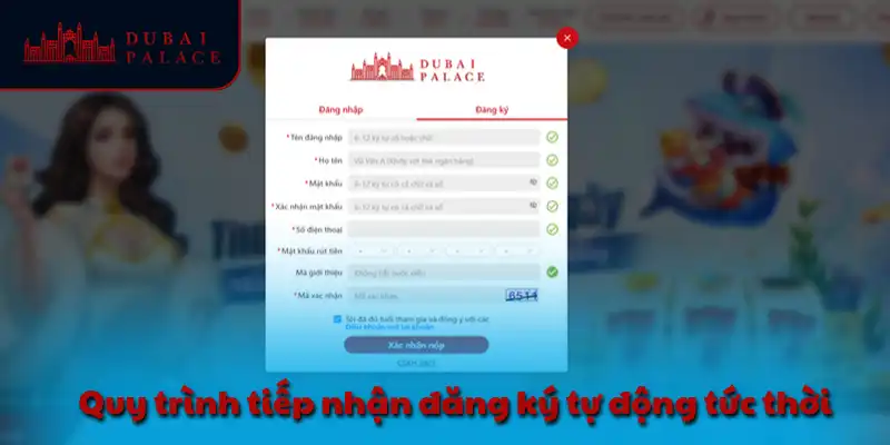 Quy trình tiếp nhận đăng ký tự động tức thời