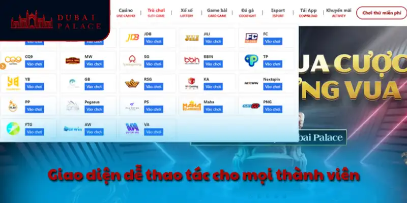 Giao diện dễ thao tác cho mọi thành viên